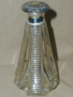 Cut Glass & Silver Perfume Bottle