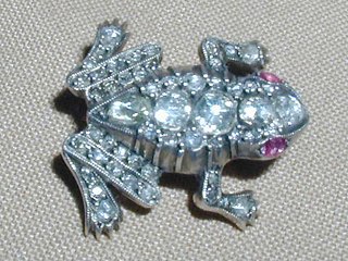 Diamond Frog Brooch