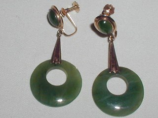 Gold & Jade Earrings