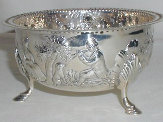 Embossed Silver Bowl