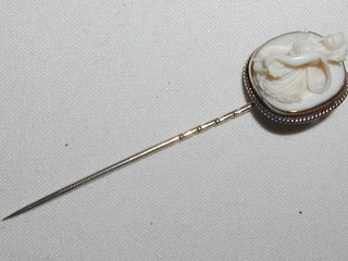 Carved Ivory Stick Pin