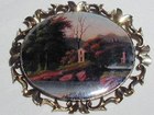 Miniature Oil Painting Brooch