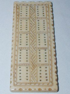 Carved Ivory Cribbage Board