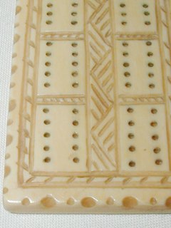 Carved Ivory Cribbage Board