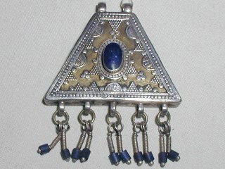 Kazakh Silver Gilt Pendant