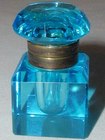 Miniature Blue Glass Ink Well