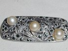 Art Deco Silver Pearl Brooch