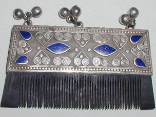 Silver & Lapis Hair Comb