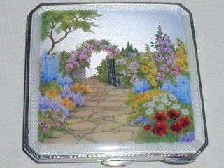Enameled Silver Compact