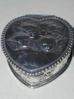 Silver Cherub Trinket Box
