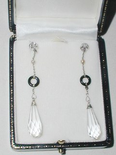 Silver & Crystal Deco Earrings