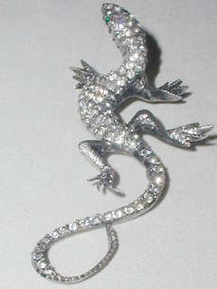 Silver Lizard Brooch