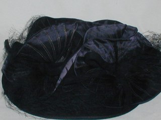 Black Felt & Satin Hat