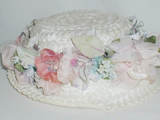 Raffia Hat Silk Flowers