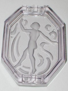 Art Deco Glass Nude Tray