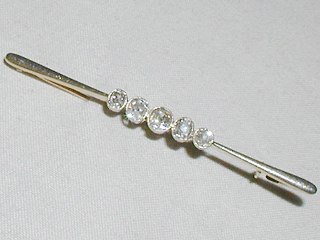 Gold Victorian Diamond Bar Brooch
