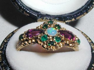 Victorian Gold Amethyst Emerald Ring