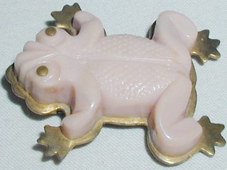 Bakelite Pink Frog Clip