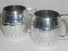 Victorian Silver Plated Barrel Mugs