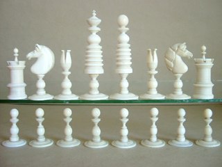 Large English Ivory Chess Set