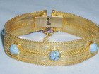 Gold Tone Faux Turquoise Bracelet