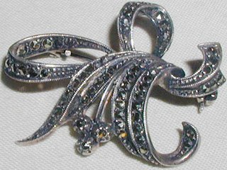 Silver Marquisette Brooch