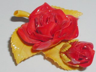 Thermo Plastic Rose Flower Brooch