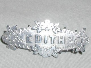 Silver Victorian Name Brooch