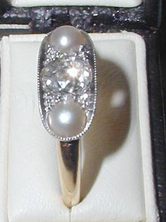 Edwardian Pearl & Diamond Ring