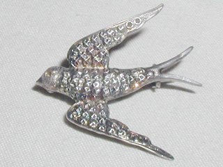 Silver Swallow Brooch