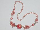 Marbleized Glass Bead Necklace