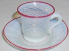 Miniature Vaseline Glass Cup & Saucer