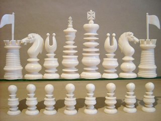 Calvert Type Ivory Chess Set