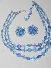 Blue Crystal Necklace & Earrings Set