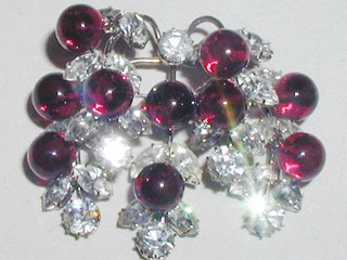 Chrome & Red Baubles Brooch