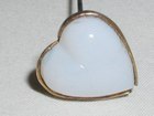 Heart Opaline Glass Hat Pin