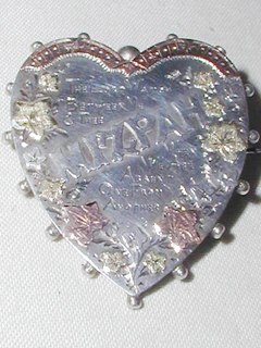 Victorian Silver Mizpah Heart Brooch