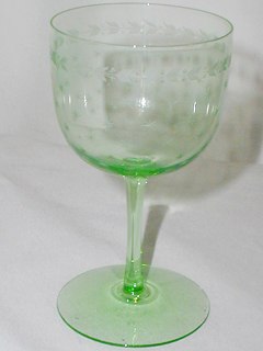 Edwardian Uranium Wine Glass