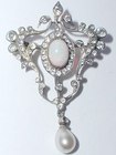Art Nouveau Opal Brooch