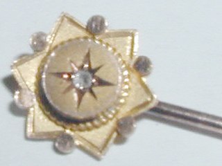 Gold & Diamond Stick Pin