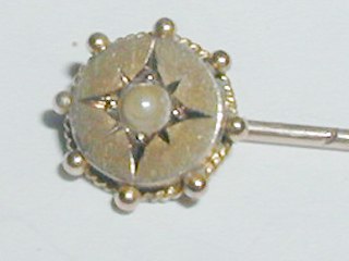 Gold & Pearl Stick Pin