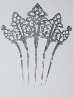 Silver French Hair Comb
