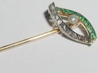 Emerald & Diamond Stick Pin