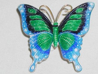 Enamelled Butterfly Brooch