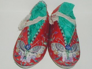 Red Silk Childrens Shoes
