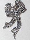 Sterling Marquisette Brooch