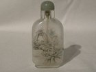 Chinese engraved glass snuff bottle