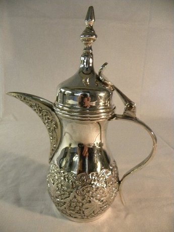 Silver plated eastern style coffee pot