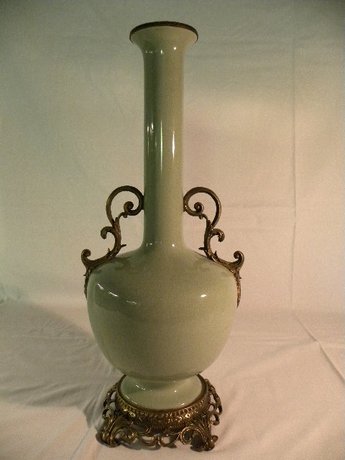Chinese green celadon vase