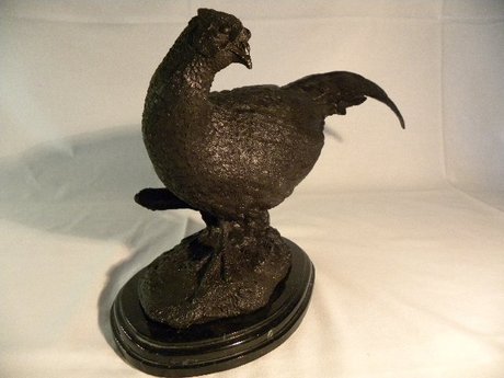 Hot cast bronze pheasant